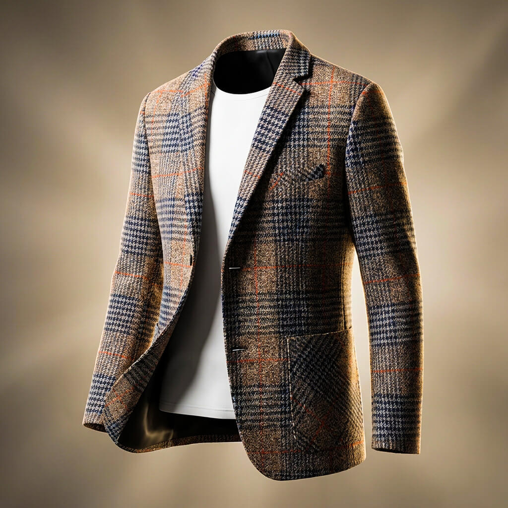 Blazer pied-de-poule à deux boutons