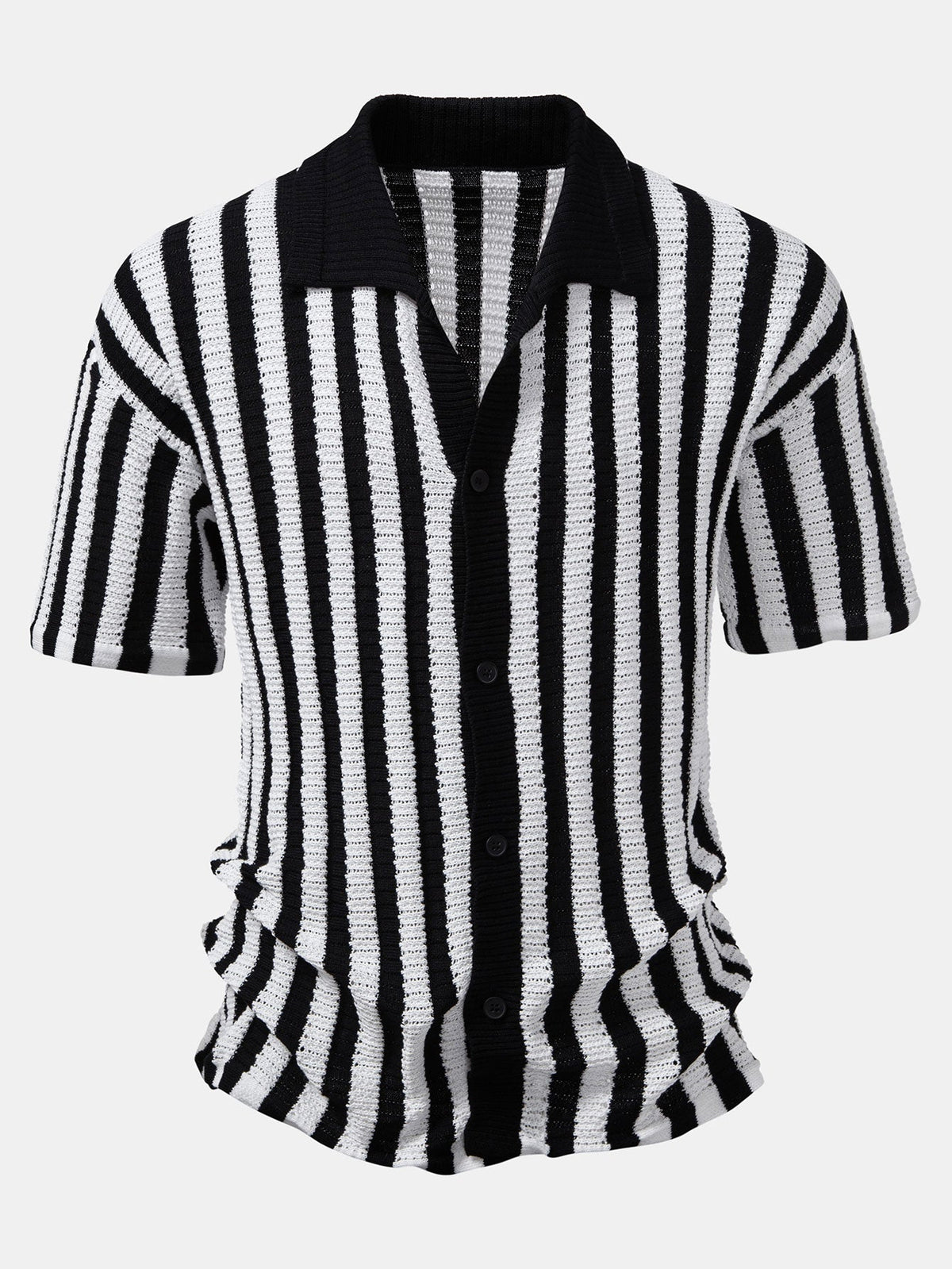 Chemise en maille à rayures verticales