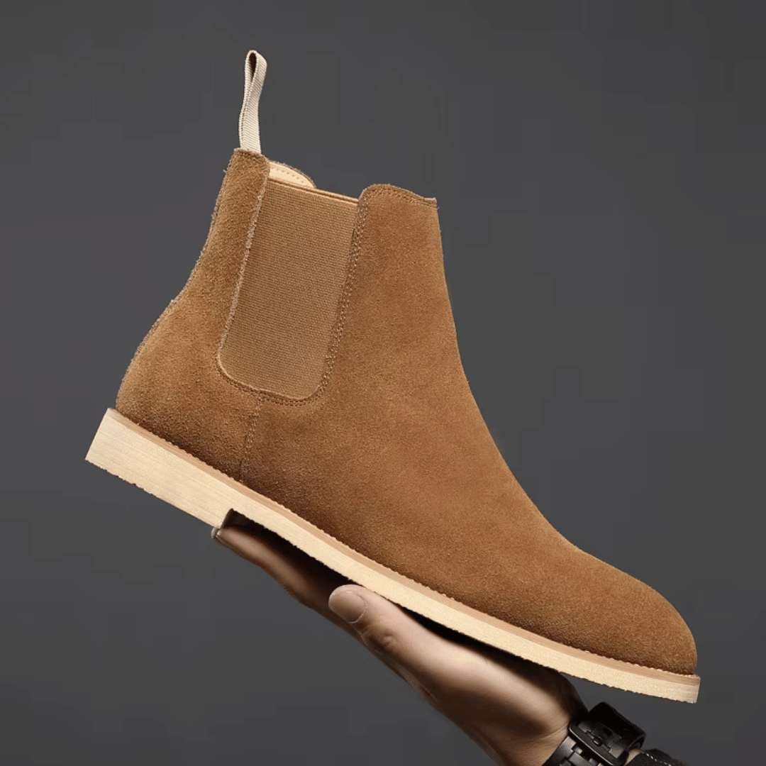 Bottines aspect daim à élastiques latéraux