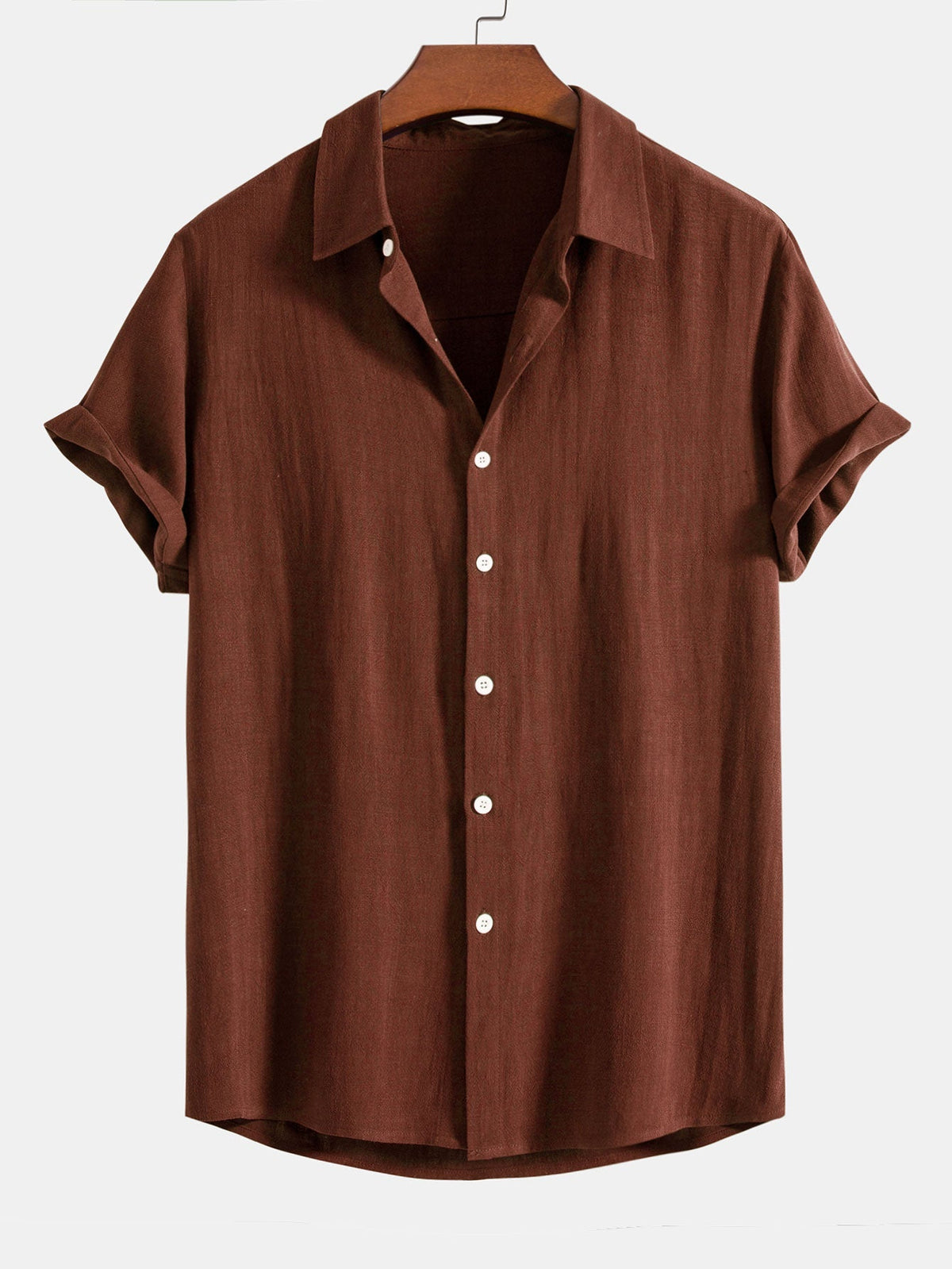 Chemise manches courtes en mélange de lin coupe décontractée homme – Opéra