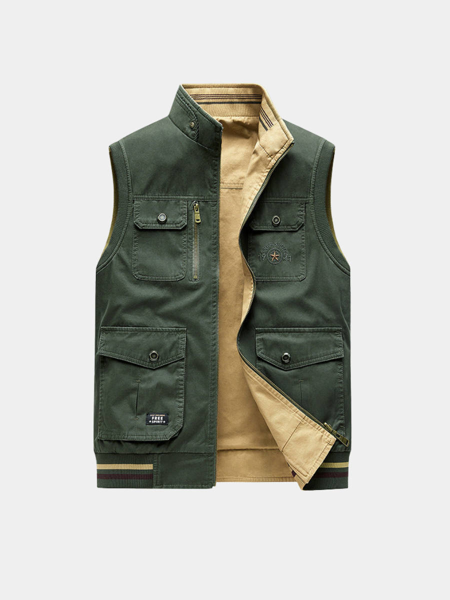 Gilet en maille à bords contrastés
