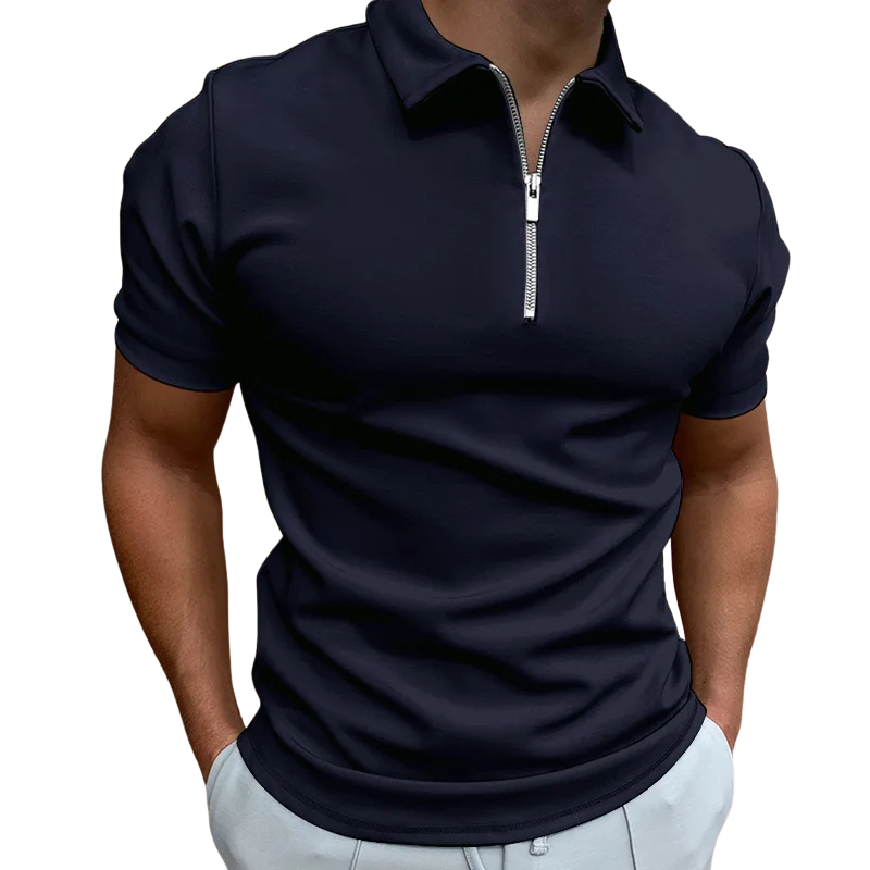 Polo col zippé coupe ajustée