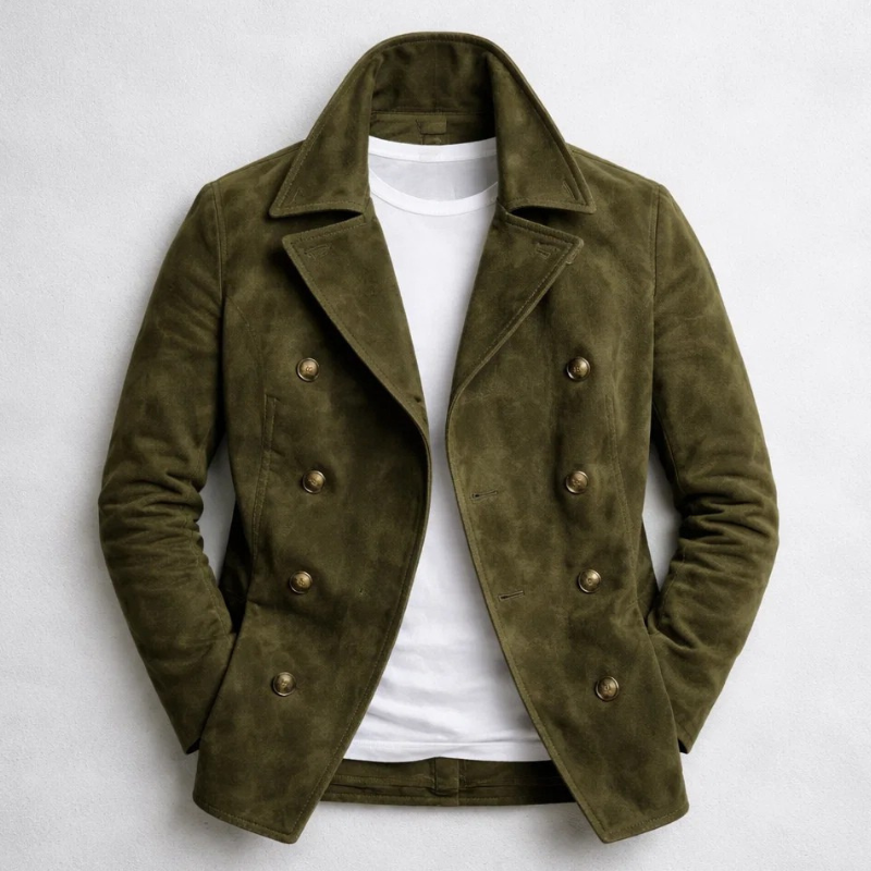 Manteau croisé à col cranté