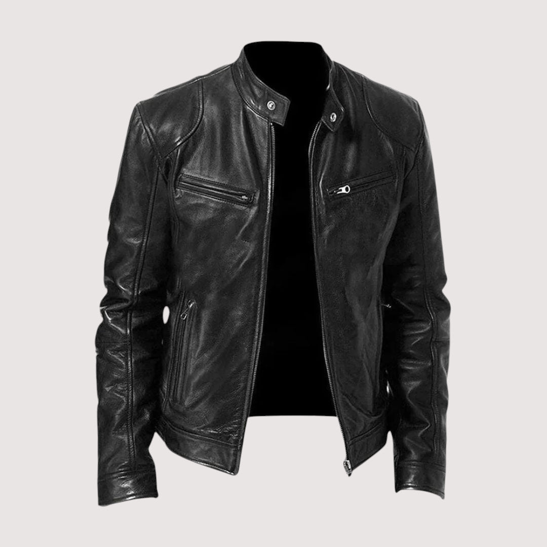 Veste en cuir haut de gamme coupe élégante homme – Chaussée-d'Antin