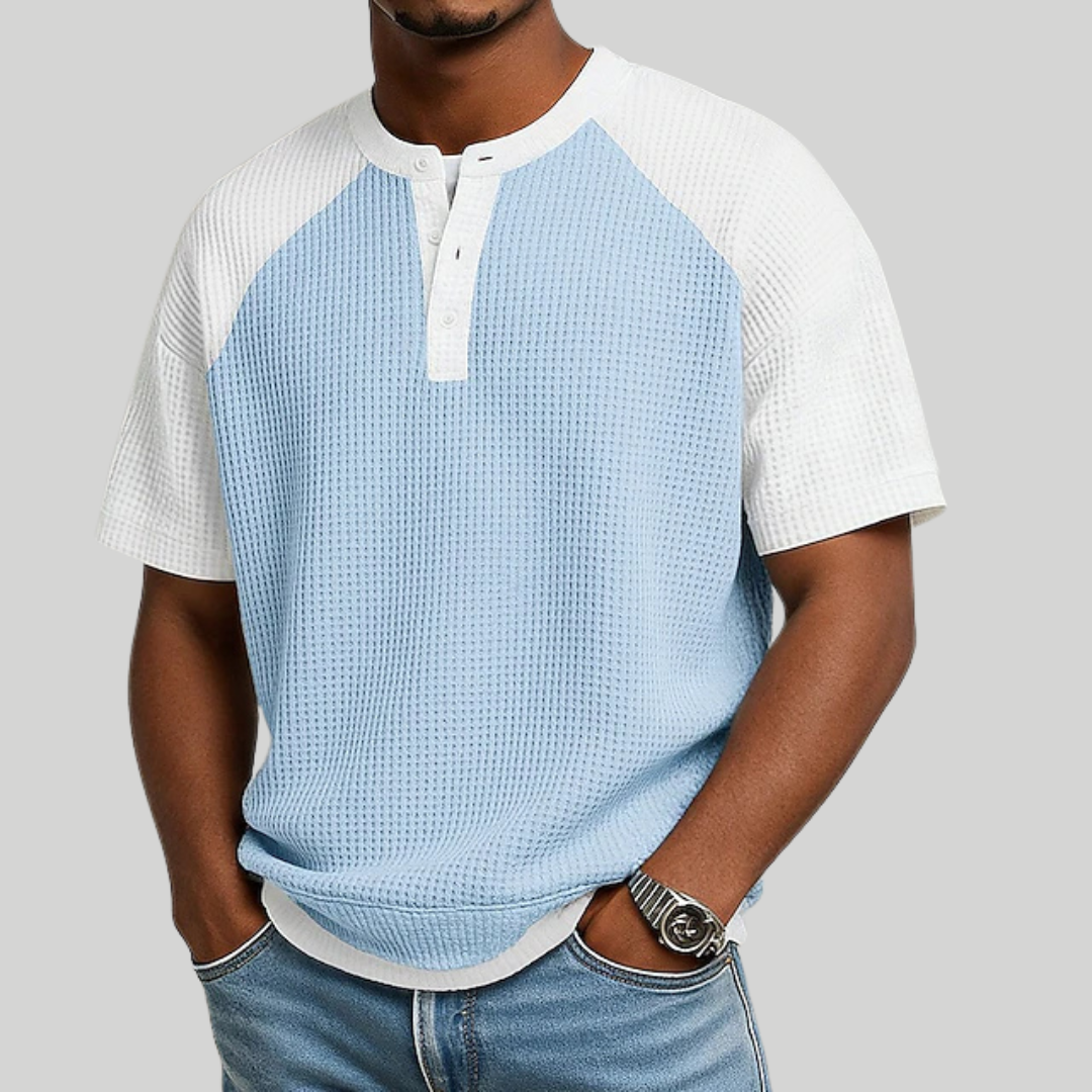 Polo en maille gaufrée texturée