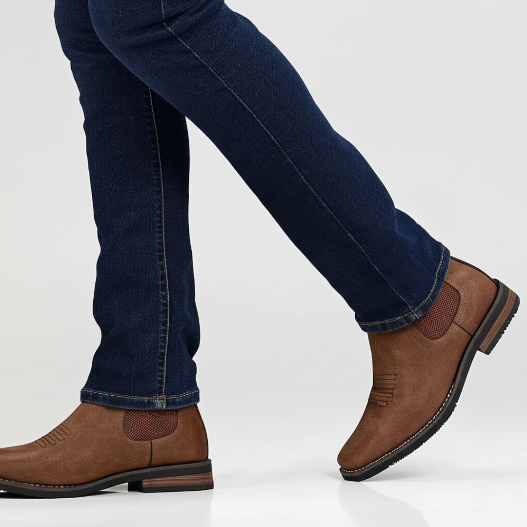 Bottines chelsea à surpiqûres western