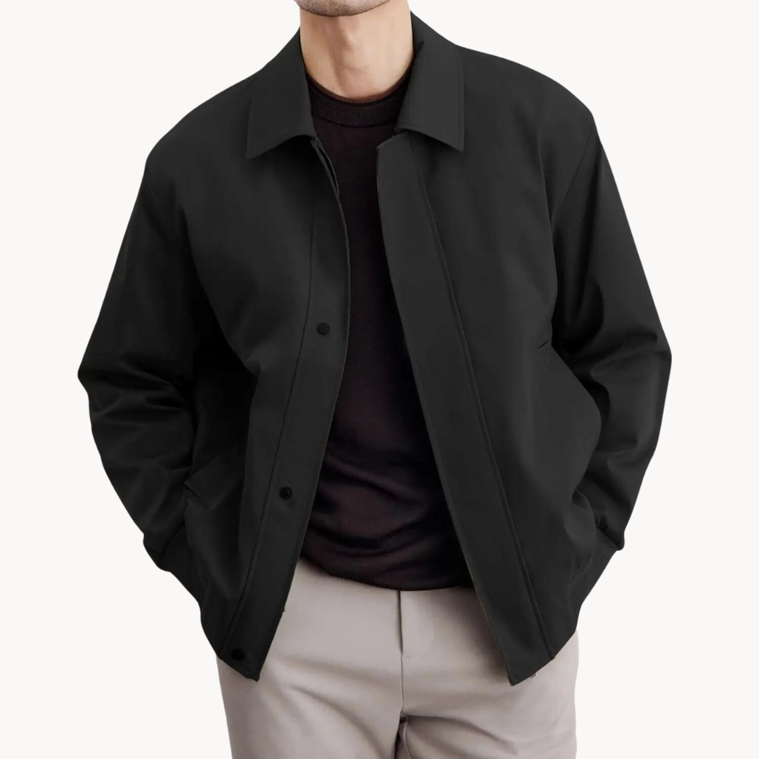 Veste légère col chemise boutonnée kaki
