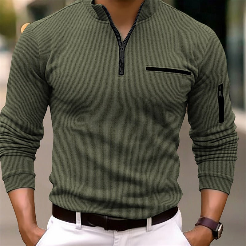 Chemise manches longues à col zippé