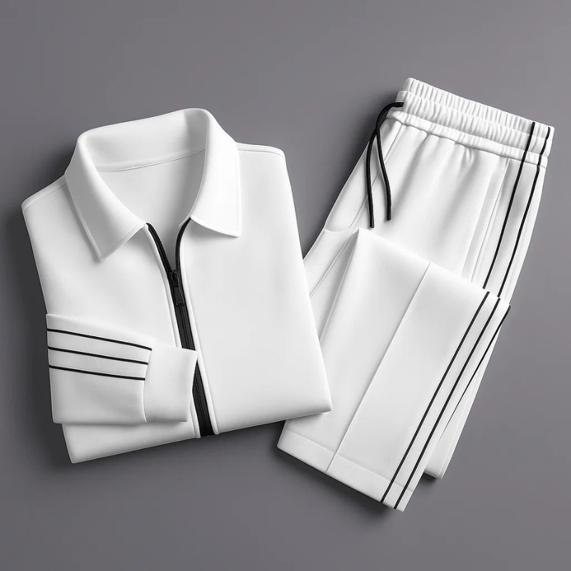 Ensemble veste zippée et pantalon à bandes