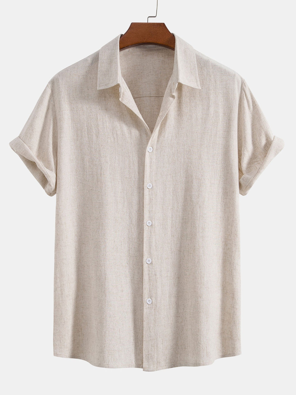 Chemise manches courtes en mélange de lin coupe décontractée homme – Opéra