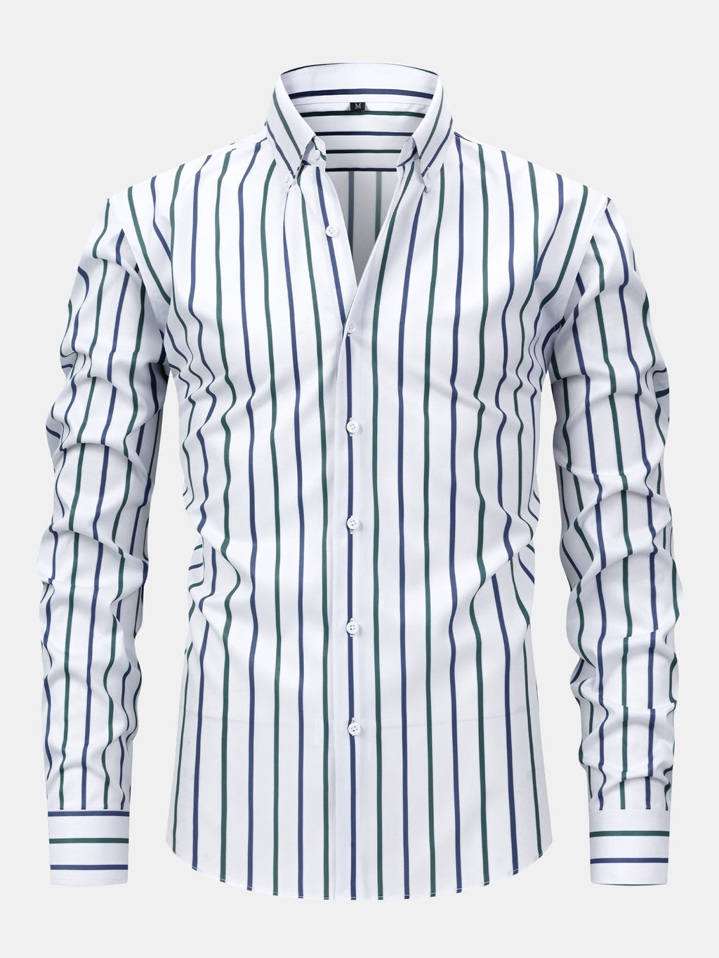 Ensemble chemise rayée blanche et pantalon évasé