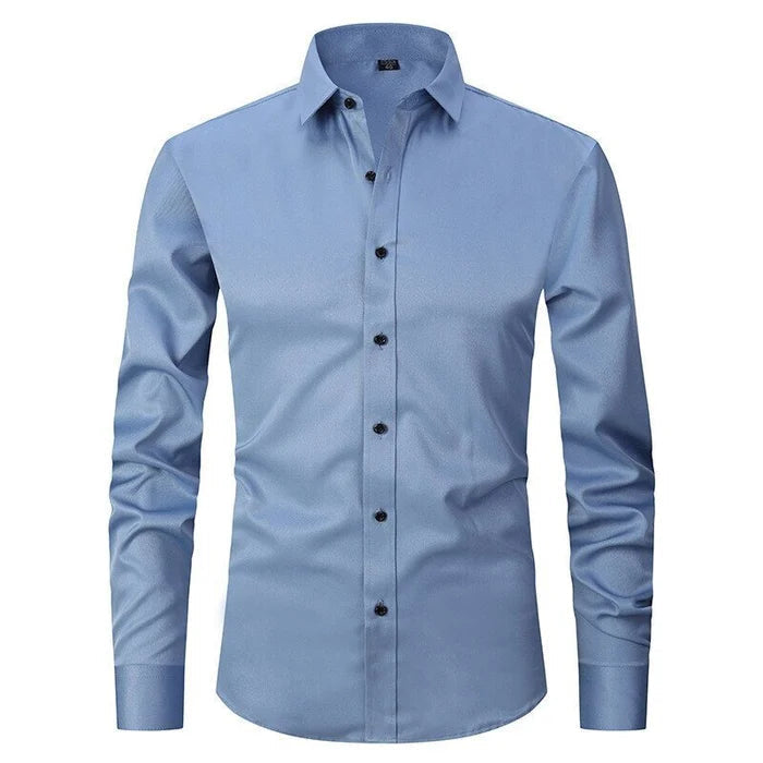 Chemise extensible manches longues homme Messine, coloris bleu clair