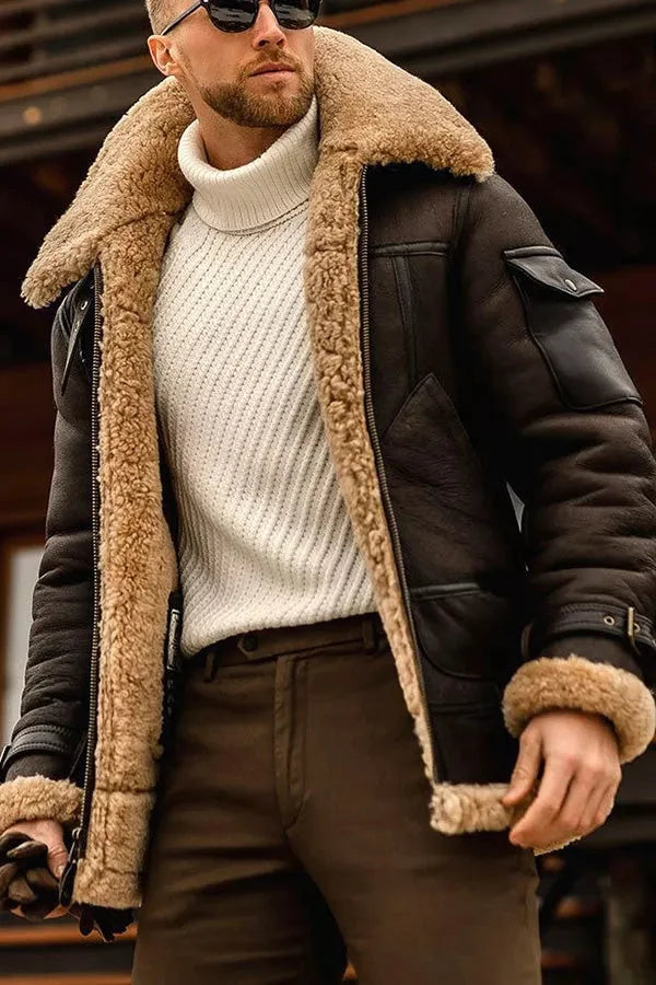 Blouson aviateur doublé chaud coupe décontractée homme – Nogent