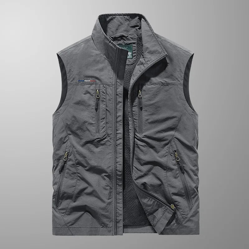 Gilet sans manches multipoches zippé