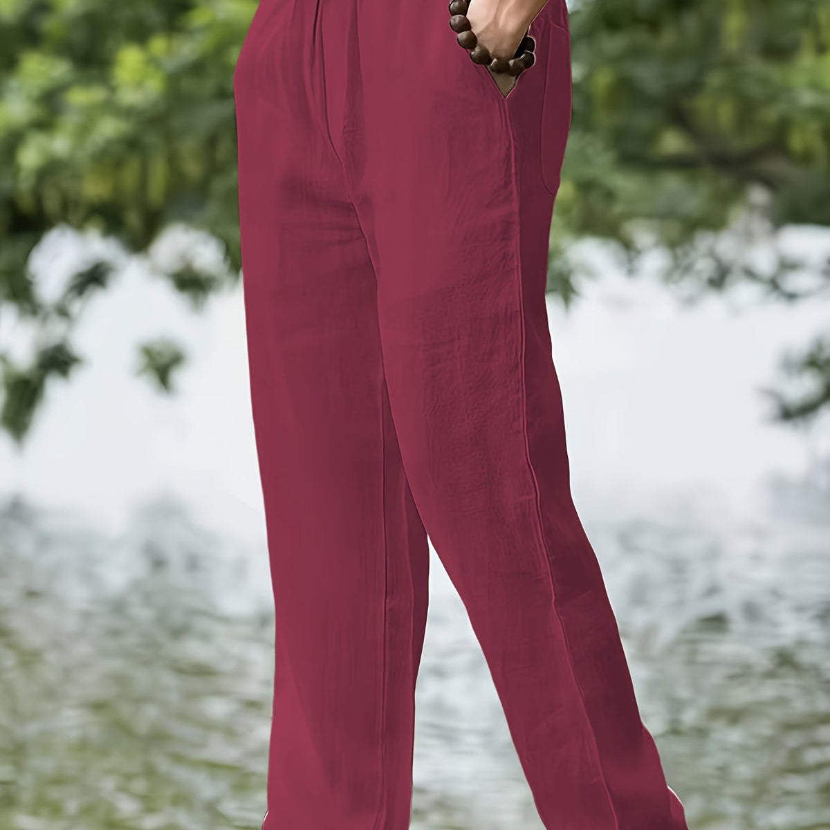 Pantalon uni coupe ample
