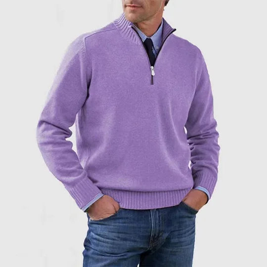 Pull col camionneur zippé maille fine