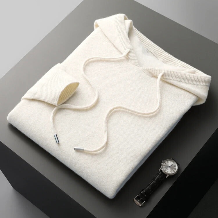 Sweat à capuche en maille beige