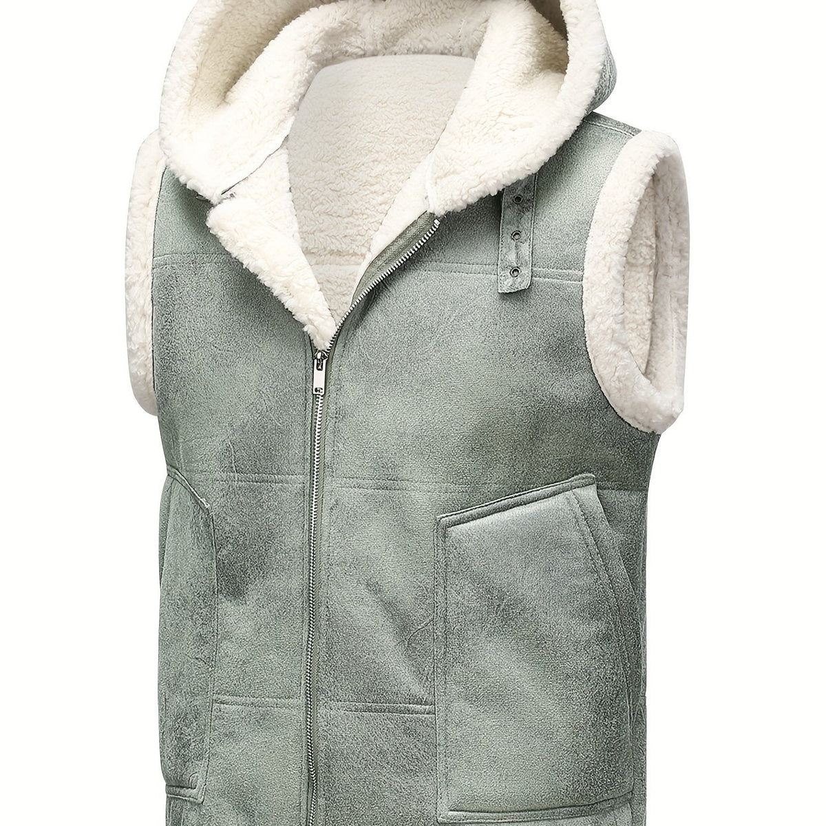 Gilet sans manches à capuche zippé