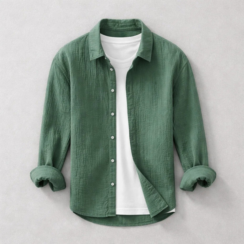 Chemise en double gaze froissée