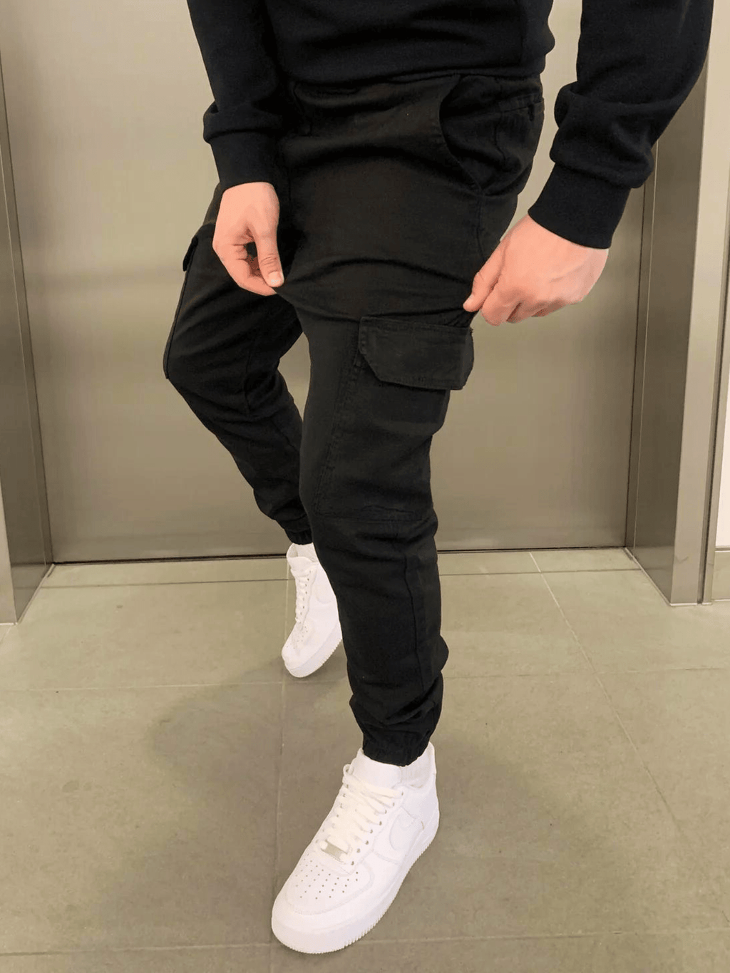 Pantalon cargo coupe souple tissu doux poches latérales homme – Piriac