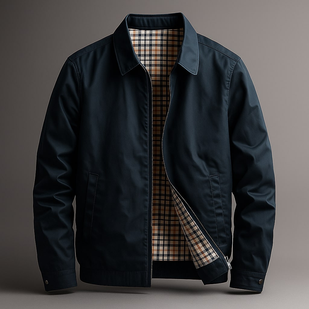 Veste mi-saison à doublure carreaux