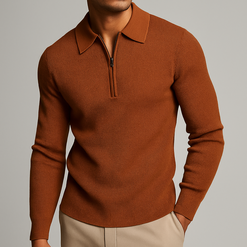 Sweat zippé en maille gaufrée