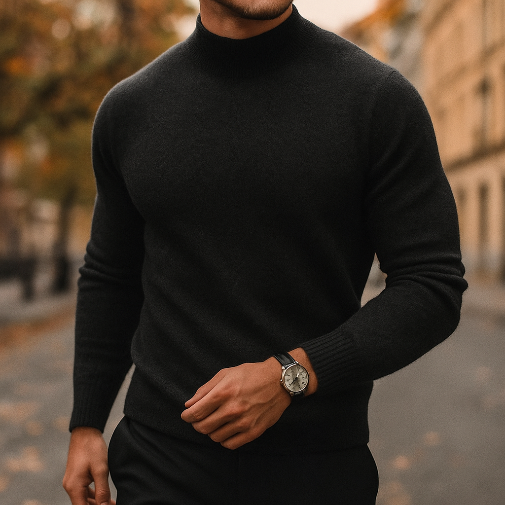 Pull col cheminée maille fine