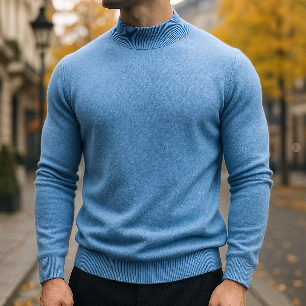 Pull col cheminée maille fine