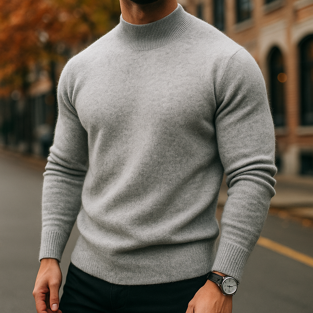 Pull col cheminée maille fine