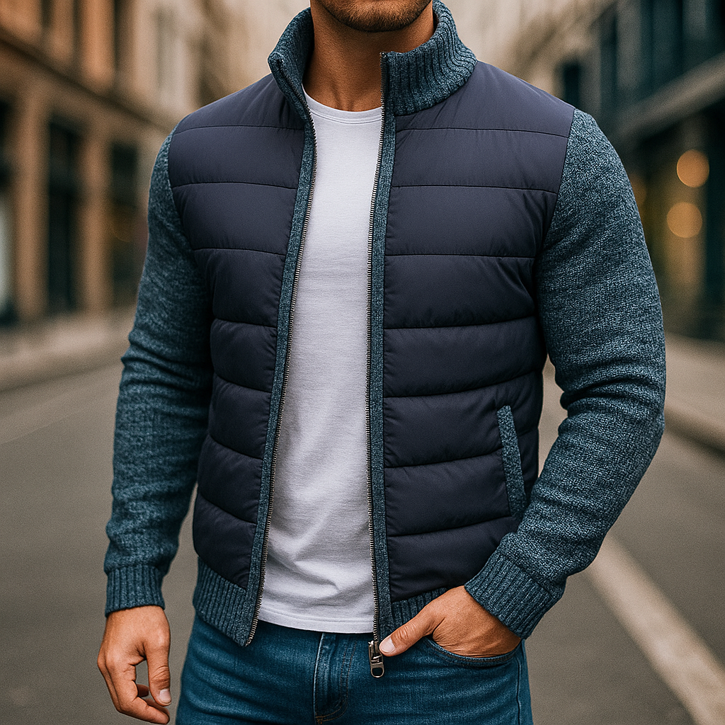 Veste matelassée à manches en maille