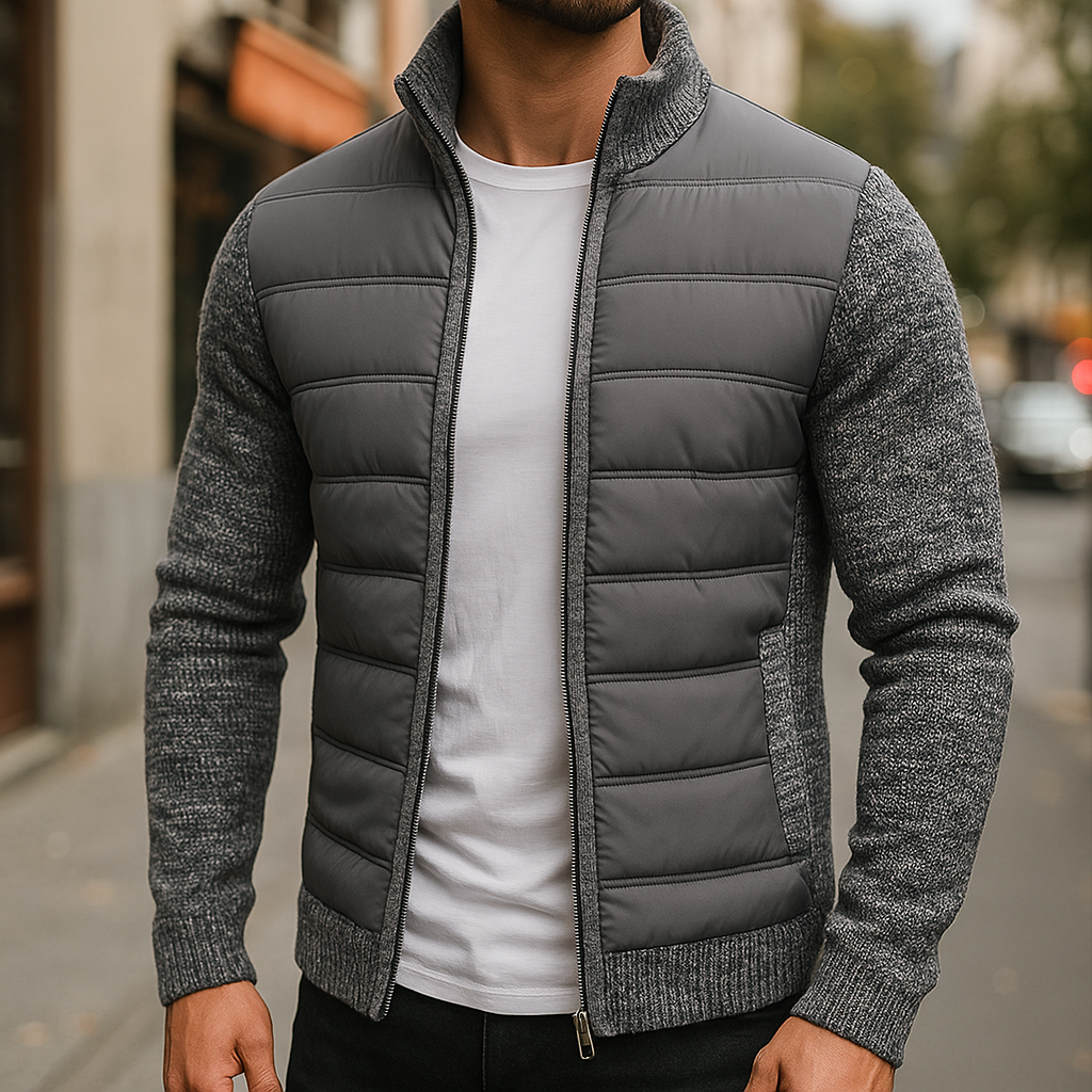 Veste matelassée à manches en maille