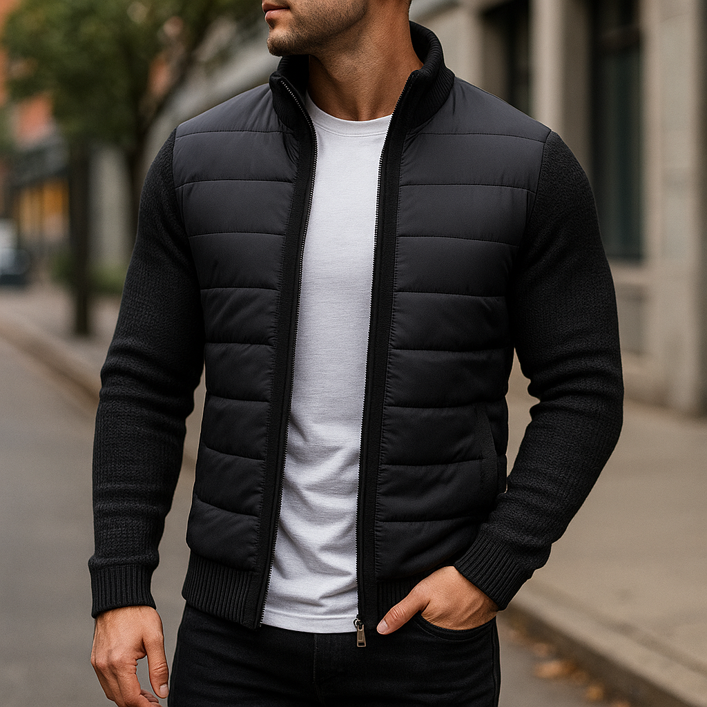 Veste matelassée à manches en maille