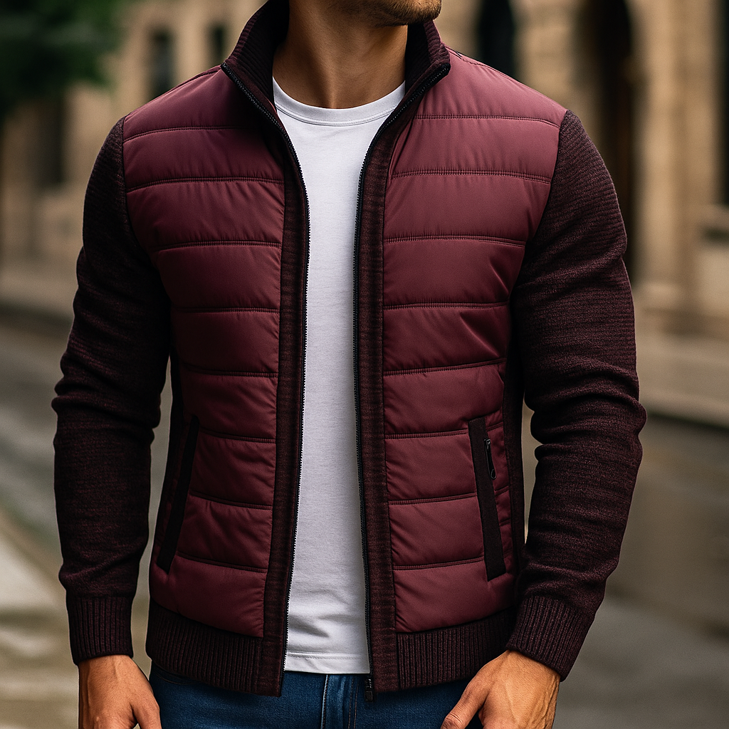 Veste matelassée à manches en maille