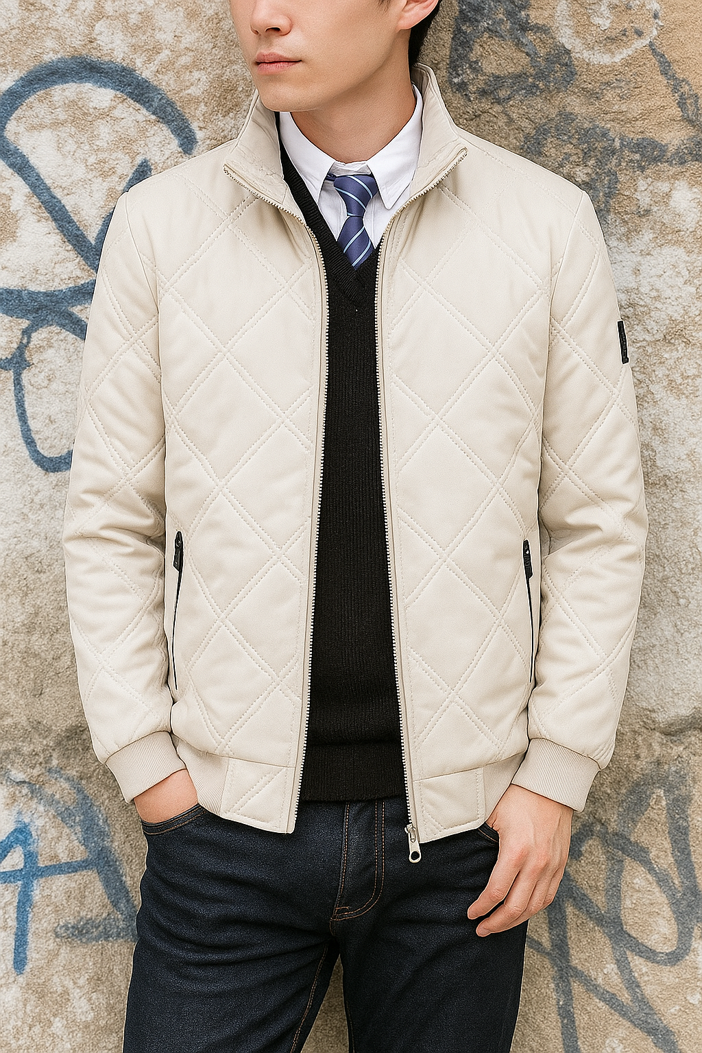 Veste d'hiver matelassée doublée zippée