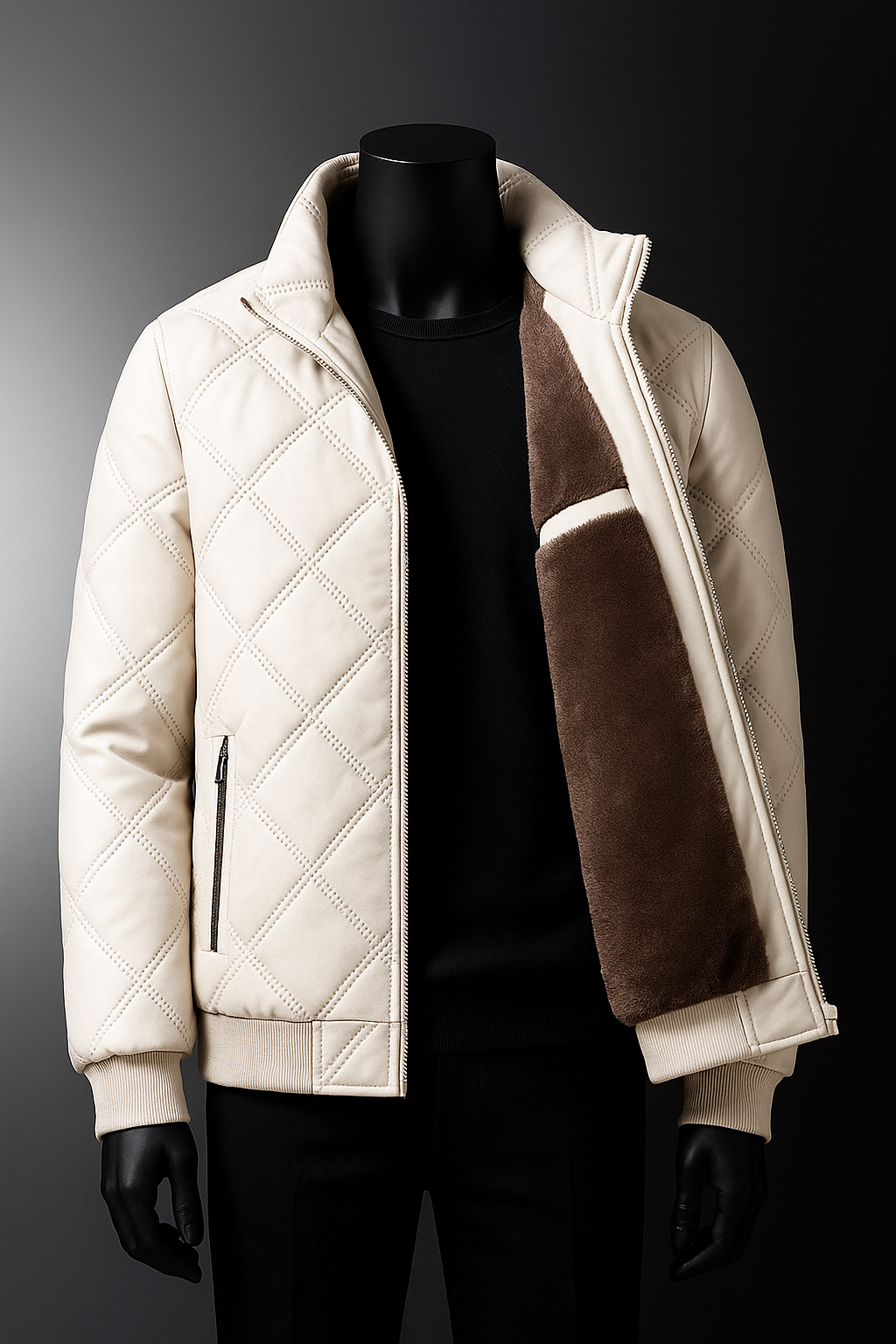 Veste d'hiver matelassée doublée zippée