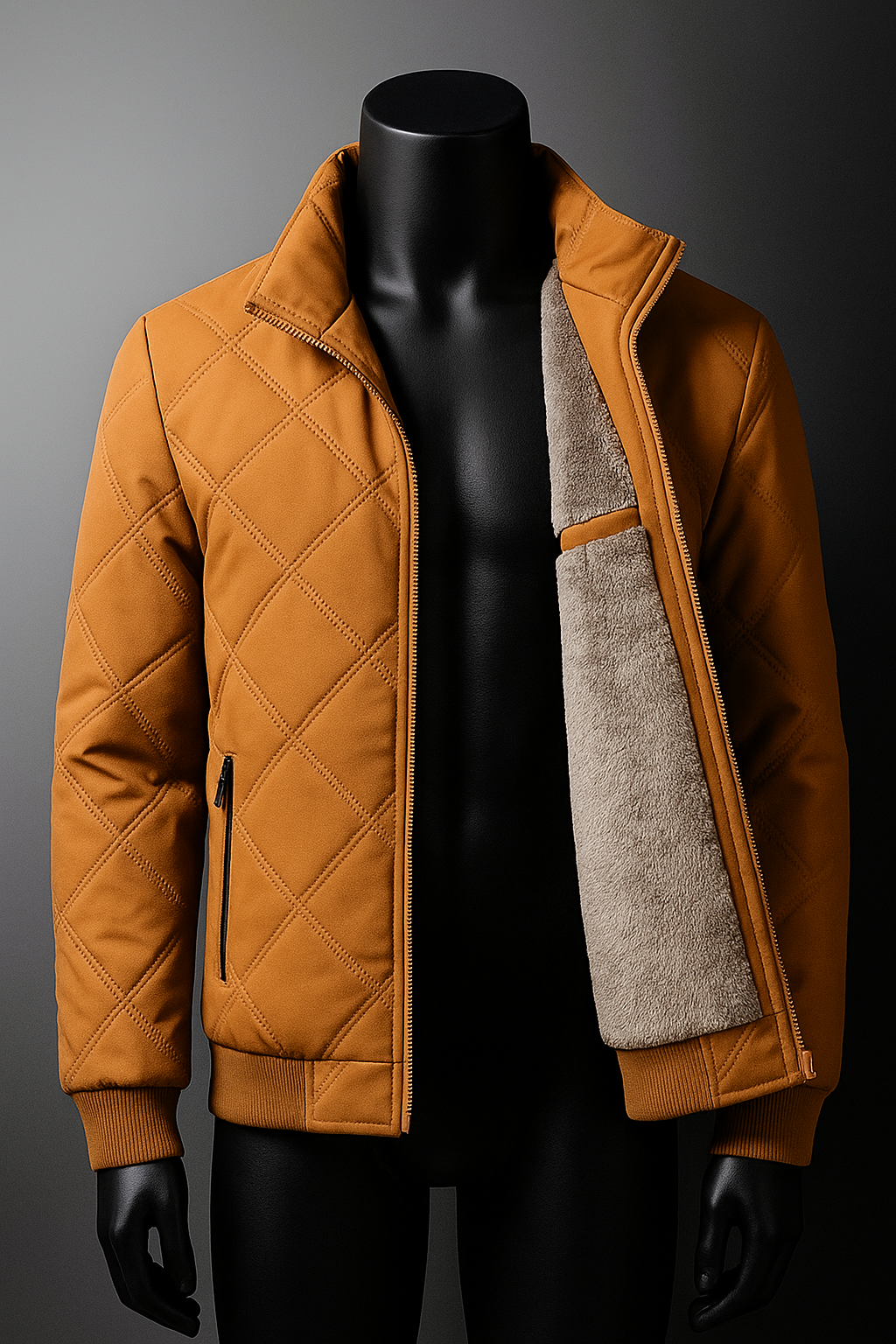 Veste d'hiver matelassée doublée zippée