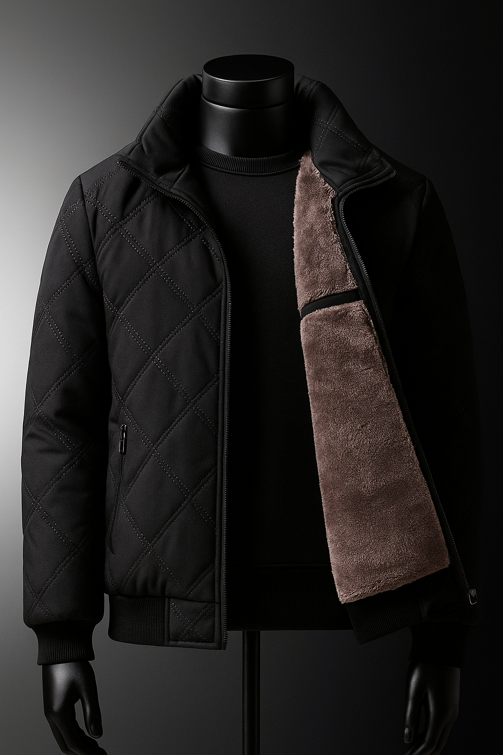 Veste d'hiver matelassée doublée zippée
