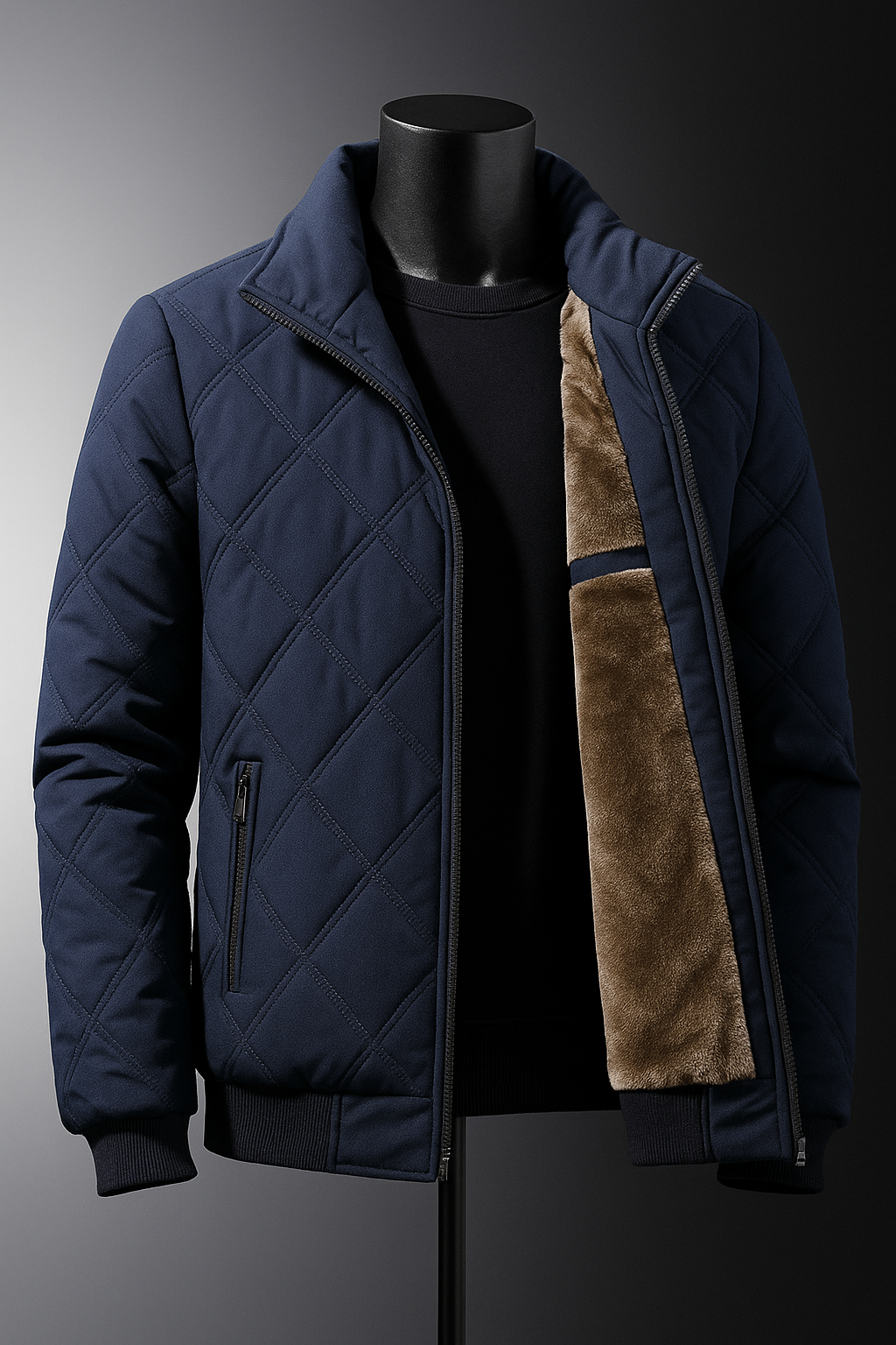 Veste d'hiver matelassée doublée zippée