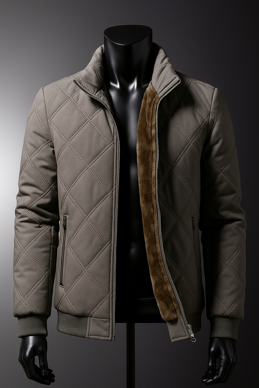 Veste d'hiver matelassée doublée zippée