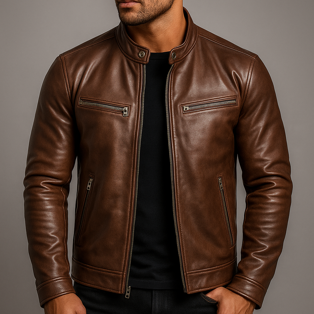 Blouson bomber en cuir vieilli à patine vintage homme – Auteuil