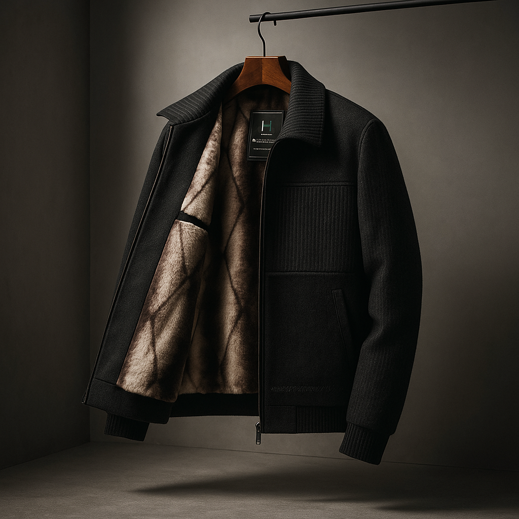 Veste zippée texturée doublée
