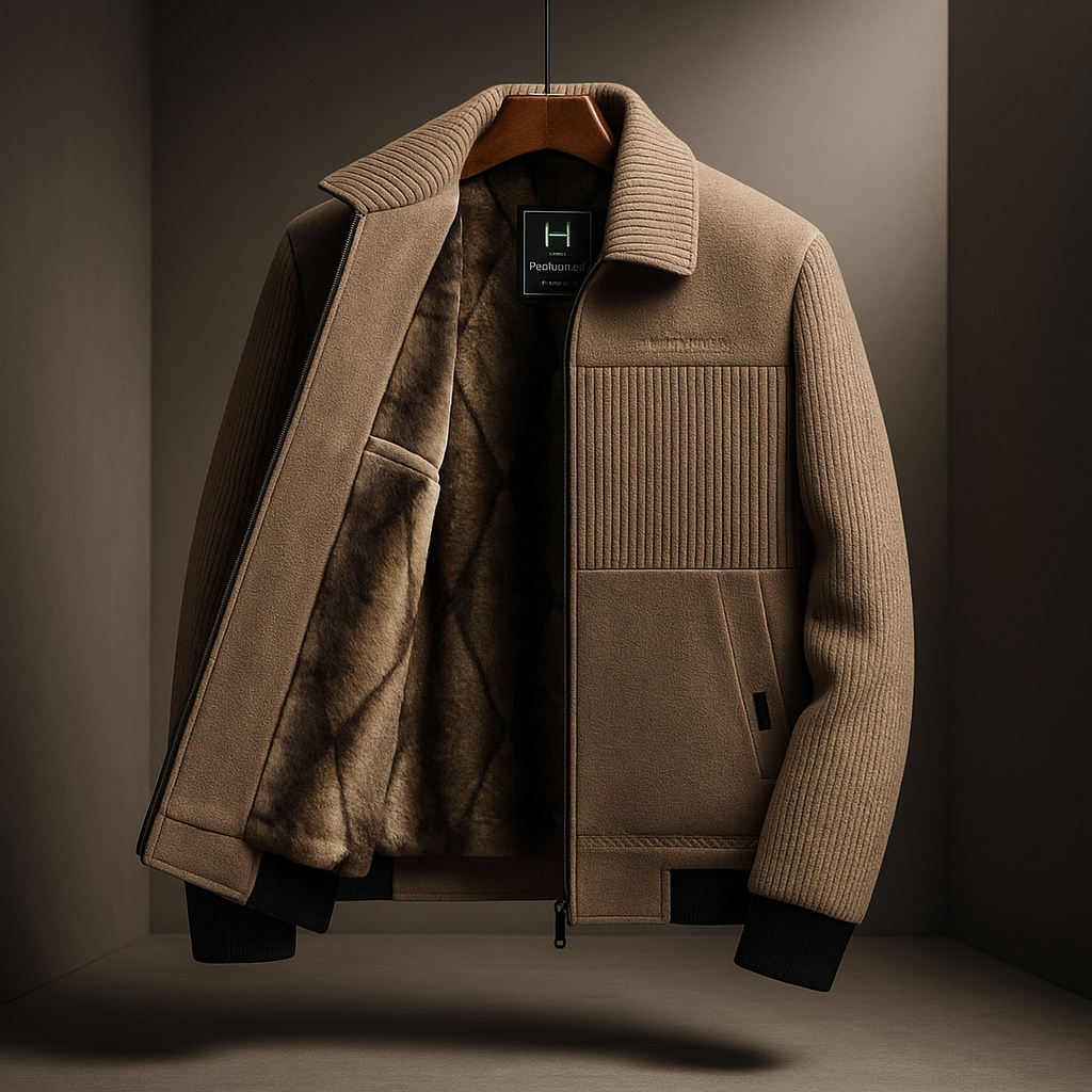 Veste zippée texturée doublée
