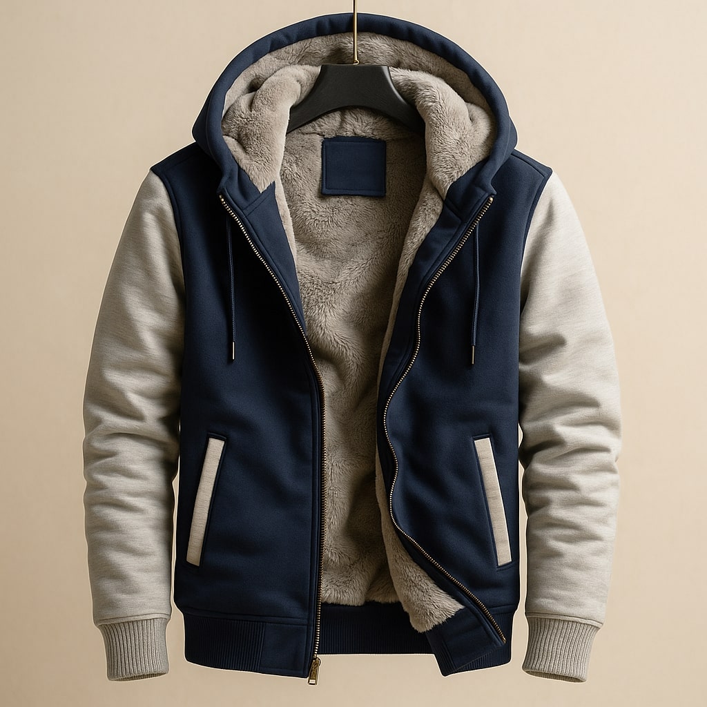 Veste doublée à capuche zippée
