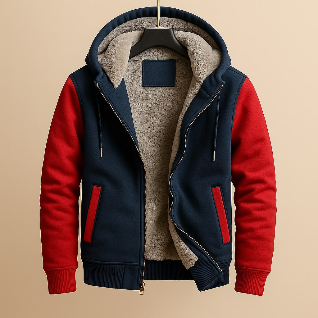 Veste doublée à capuche zippée