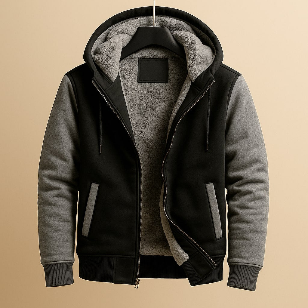Veste doublée à capuche zippée