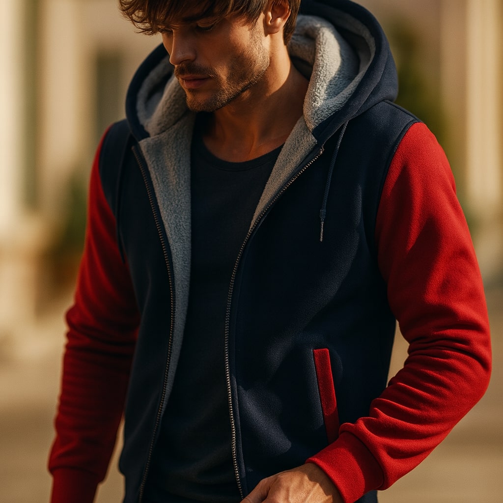 Veste doublée à capuche zippée