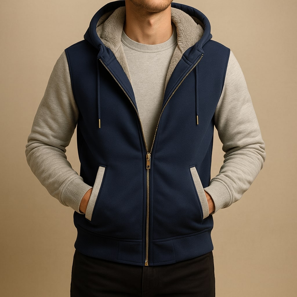 Veste doublée à capuche zippée