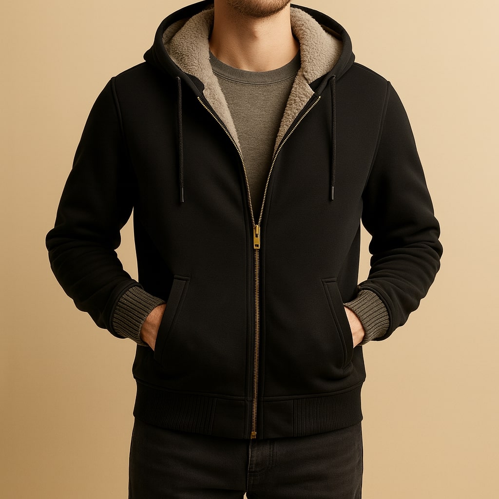 Veste doublée à capuche zippée