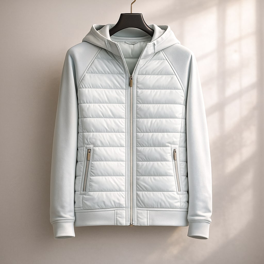 Veste hybride à capuche buste matelassé