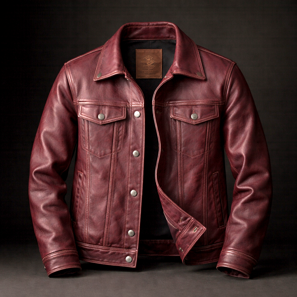 Veste rider zippée finition patinée